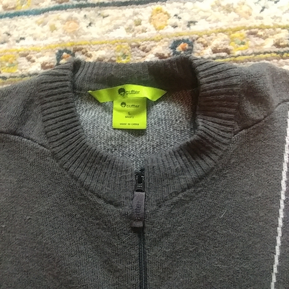 Gray Zip Cardigan - Picture 2 of 4